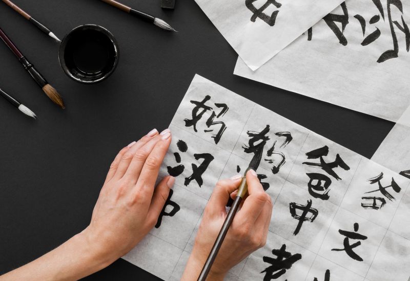 top-view-chinese-ink-concept